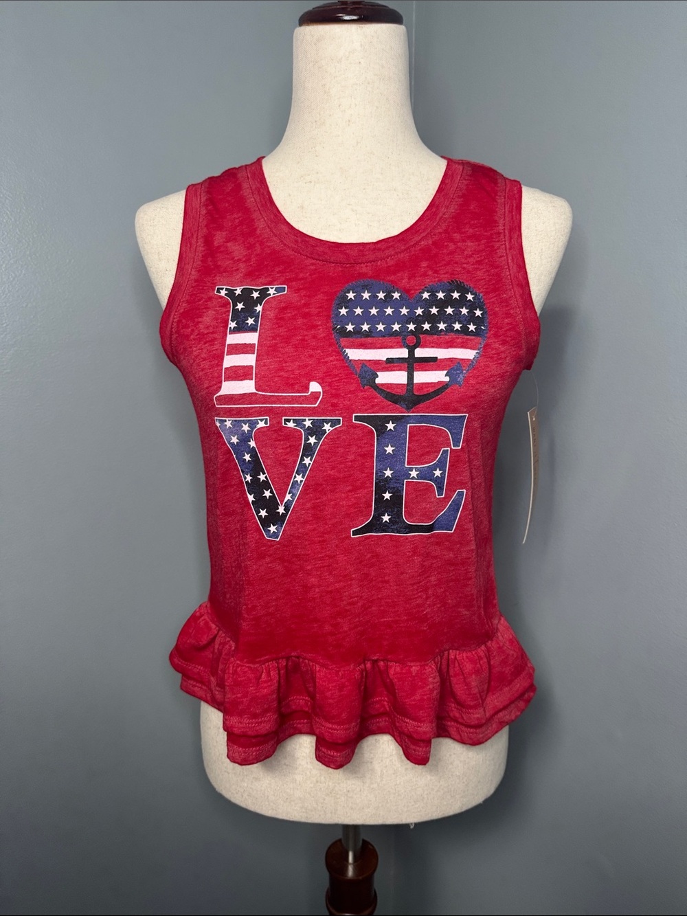 NWT Almost Famous Women’s Red Peplum Tank Top Sz S